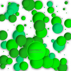 Abstract geometric background of green stylish circles. Design element