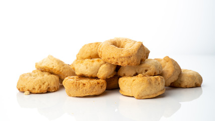 taralli Pretzels on white background