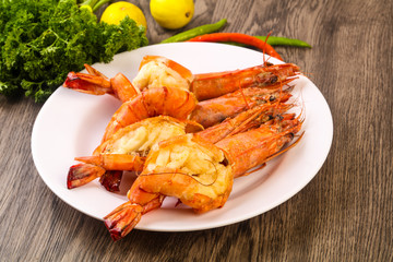 Grilled tiger prawn