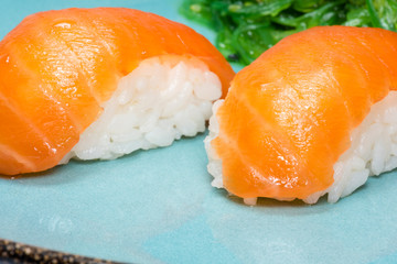 Close up of sashimi sushi set