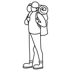 adventurous man with travelbag