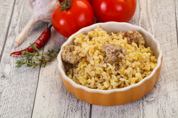 Bulgur with meat