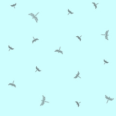 Minimalist seamless pattern. Flying dragonflies. Vector illustration