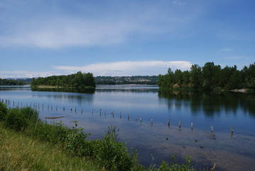 sky, water and lake, the blue of nature