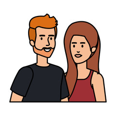 young couple avatars characters