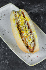 hot dog with sausage 