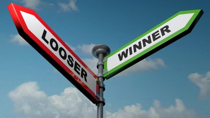 Fototapeta premium Looser - Winner street signs - 3D rendering illustration