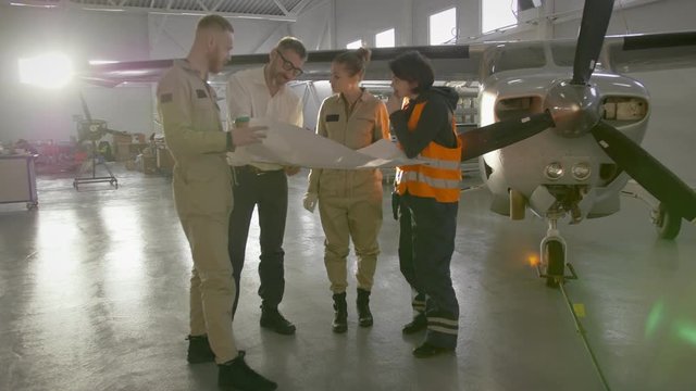 Team of professional aviation engineers
