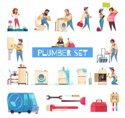 Plumber Cartoon Set 