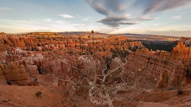 Bryce Canyon Amphitheater Sunset Time Lapse at Sunset Point Utah USA Tilt Up