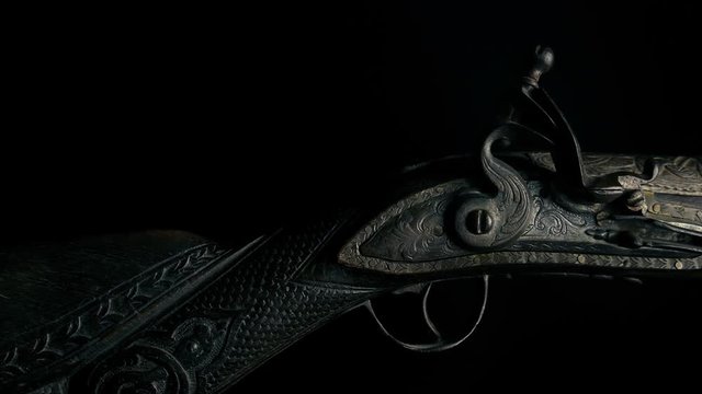 Old Musket Rifle Moving Shot