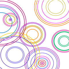 Colorful hoops on white background   