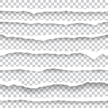 Torn paper edges seamless horizontally vector illustration