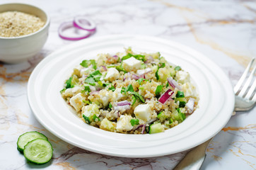Cucumber quinoa Feta salad