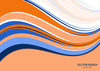 Wavy color stripes, lines. Trendy saturated colors. Bright abstract pattern. Vector background for web design, site, wallpaper, banner, presentation, cover.