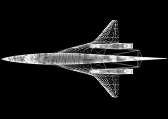 Fototapeta na wymiar military fighter plane Architect blueprint 