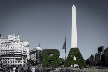 Fototapeten The obelisk the landmark of Buenos Aires, Argentina. It is located in the Plaza de la Rep blica on Avenida 9 de Julio © photo-nature