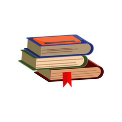 Pile of students books. Stack of dictionaries. Can be used for topics like encyclopedia, knowledge, literature