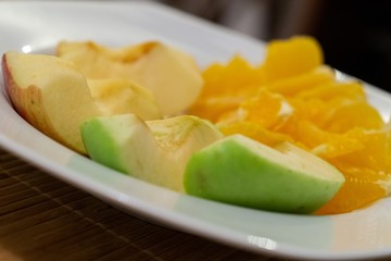 Fresh fruits on the plate. Slovakia