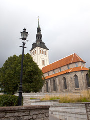 View on St. Nicholas' Church (Niguliste). Old city, Tallinn, Estonia