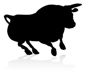 A high quality detailed bull male cow cattle animal silhouette