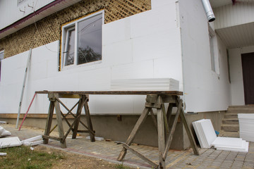 thermal insulation of the house,house in the village Thermal isolation with polystyren
