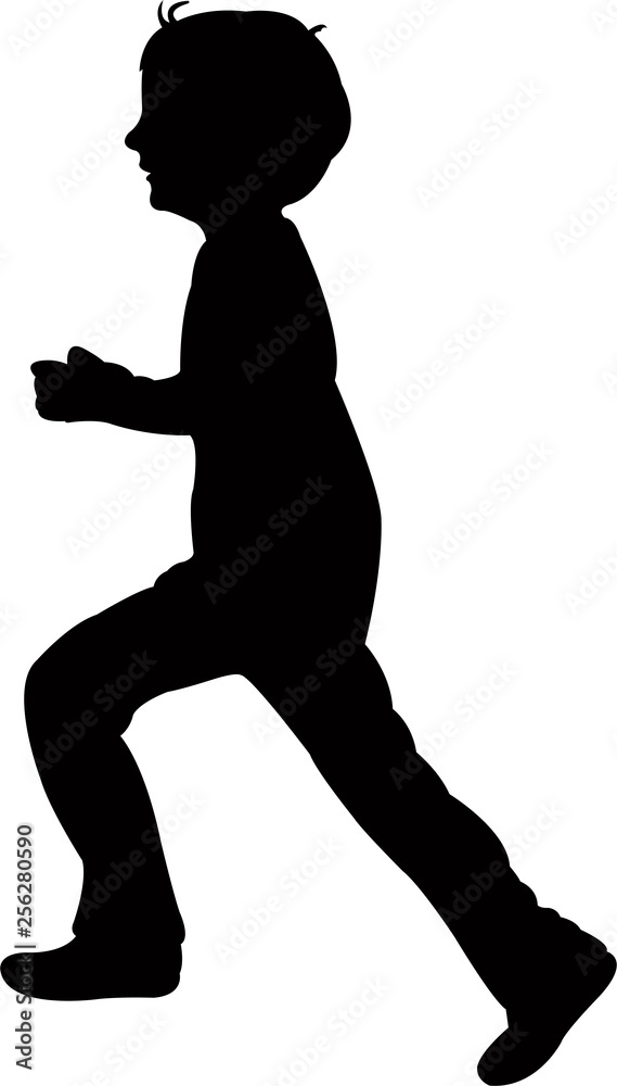 Canvas Prints boy running silhouette vector