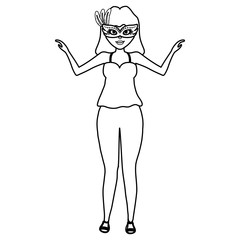 beautiful woman with carnival mask