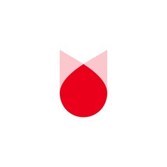 Fototapeta premium blood drop flower logo vector icon illustration