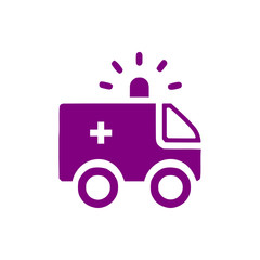 Ambulance, car, emergency, medical, medical purple  color icon