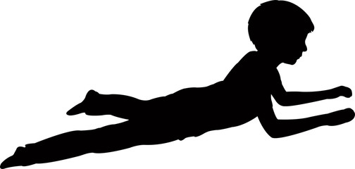 a child crawling silhouette vector