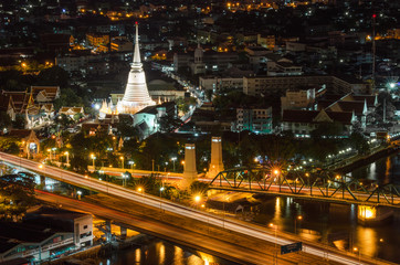 Fototapeta na wymiar Wat Prayoonwongsawat Sky View.