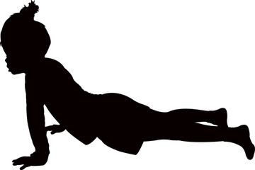 a child crawling silhouette vector