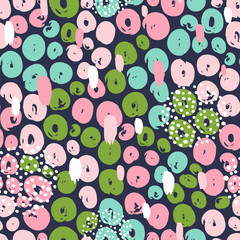 Fototapeta premium Abstract background with dots and spots. Seamless vector pattern.