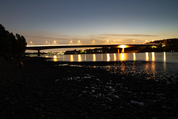 Fototapeta na wymiar rhine bridge, twilight. 