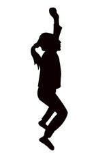Fototapeta na wymiar girl jumping body silhouette vector