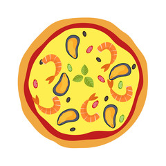 Pizza menu concept. Flat style food. Vector illustration.