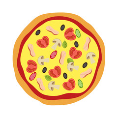 Pizza menu concept. Flat style food. Vector illustration.