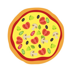 Pizza menu concept. Flat style food. Vector illustration.