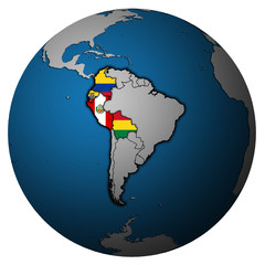 Andean Community on globe map
