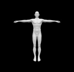 Human Man White  Body 3D Rendering