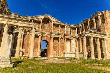 Fototapeta na wymiar Bath-Gymnasium in Sadris from Roman Times, in Salihli/Turkey