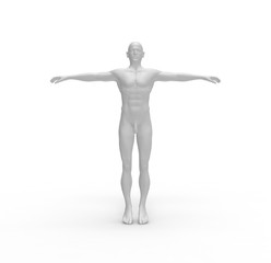 Human Man White  Body 3D Rendering