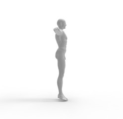 Human Man White  Body 3D Rendering