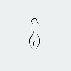 woman shape icon vector lines