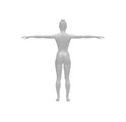 Human White Woman Body 3D Rendering