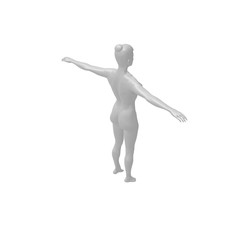 Fototapeta na wymiar Human White Woman Body 3D Rendering