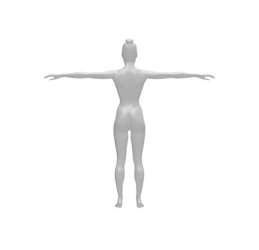 Human White Woman Body 3D Rendering
