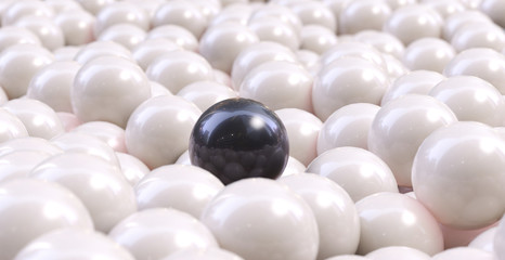 perle noire sur perles blanches