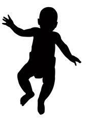 a baby seleeping body silhouette vector